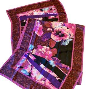 WHBM Floral Scarf Oblong Shades of Purple New With Tags